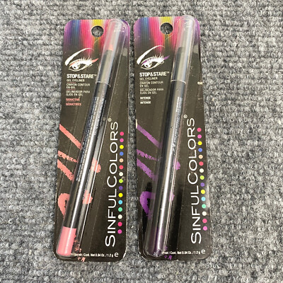 Sinful Colors Gel Eyeliner Seduction Intense Beige Dark Purple Shades Lot of 2