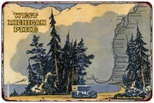 West Michigan Pike Vintage LOOK Reproduction Metal sign