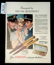 1942 Men w/a Woman EVERSHARP Presentation Pen & Pencil Vintage Print Ad 41021