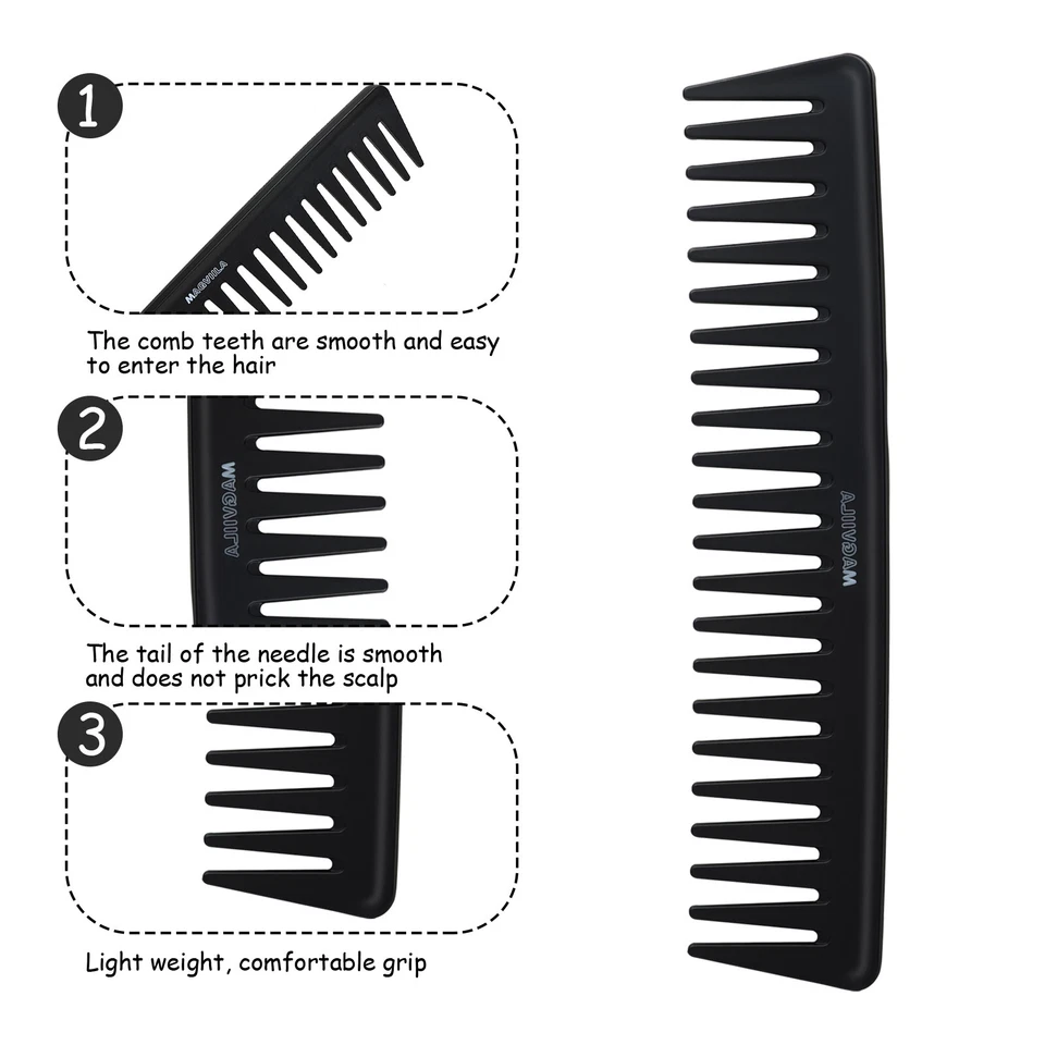 Large Wide Tooth Anti-Static & No Snag Comb  with travel bag - Image 4 of 4