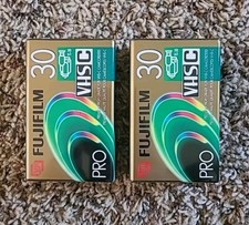 FujiFilm Pro VHS-C Premium Blank Camcorder Tapes 2 Pack PHG-TC30 NEW Sealed