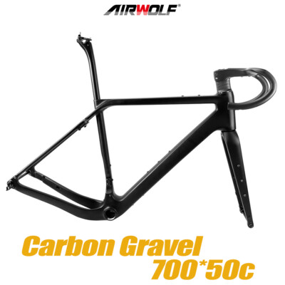 Cadre Vélo Carbone AIRWOLF Gravel - 700*50c - Pour Endurance, Cyclocross Et Route