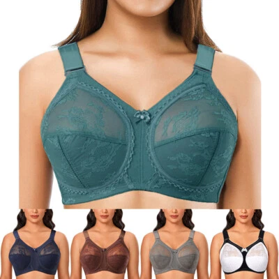 Ladies Wireless Minimiser Bra Non Wired Comfort Sleep Plus Size Full Support C-G - Image 1 of 4