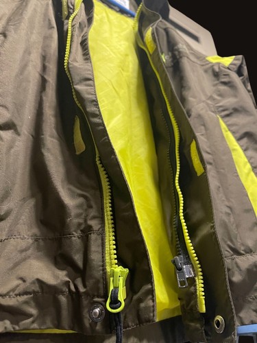 Columbia Titanium Interchange Youth Jacket Size 8 Brown with Neon Yellow Accents - Picture 5 of 9
