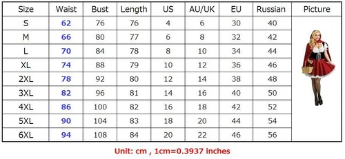 Sexy Rotkäppchen Kostüm Erwachsene Damen Halloween Kostüm S-6XL - Bild 4 von 7