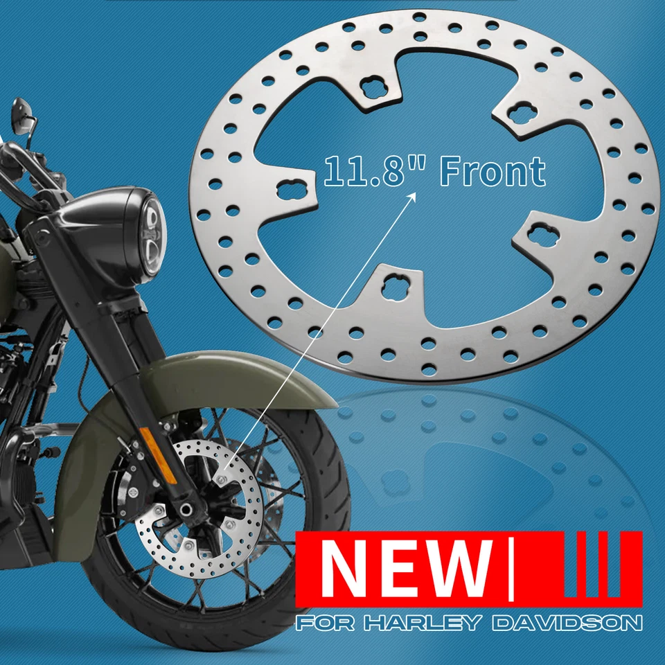 2Pcs 11.8" Front Brake Rotors Polished For Harley Touring Street Electra Glide - Image 2 of 4