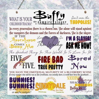 Buffy The Vampire Slayer Tv Show Quotes Plaque Birthday Gift Metal Plaque Sign Ebay