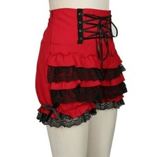 Women Girl Lolita Ruffle Bloomer Pumpkin Short Pants Lace Trim Retro Cosplay