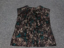 Talbots Top Petite Large purple pullover top designer Geometric Womens Casual