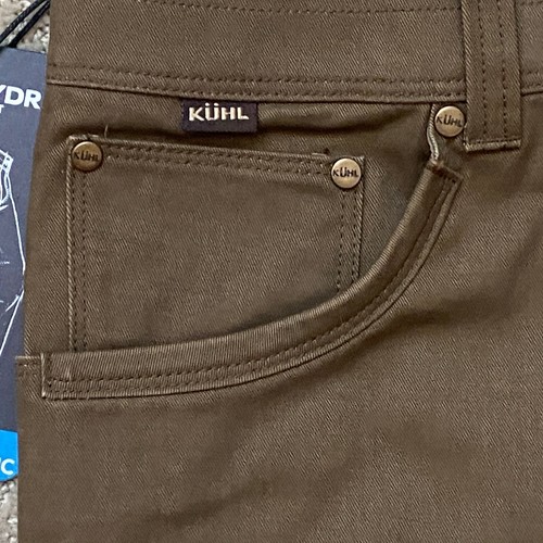 KUHL Rydr Pant 30x34 Full Fit Vintage Patina Dye Twill Stretch Dark Khaki NWT - Picture 5 of 17