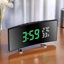 Digital Alarm Clock LED Large Display Wall Desk with Calendar Temperature Date