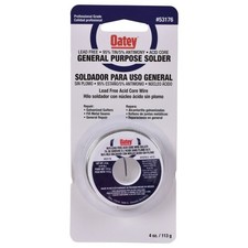 Oatey 53176 Acid Core Wire Solder, 1/4 lb Carded, Solid, Silver, 450 to 464 deg