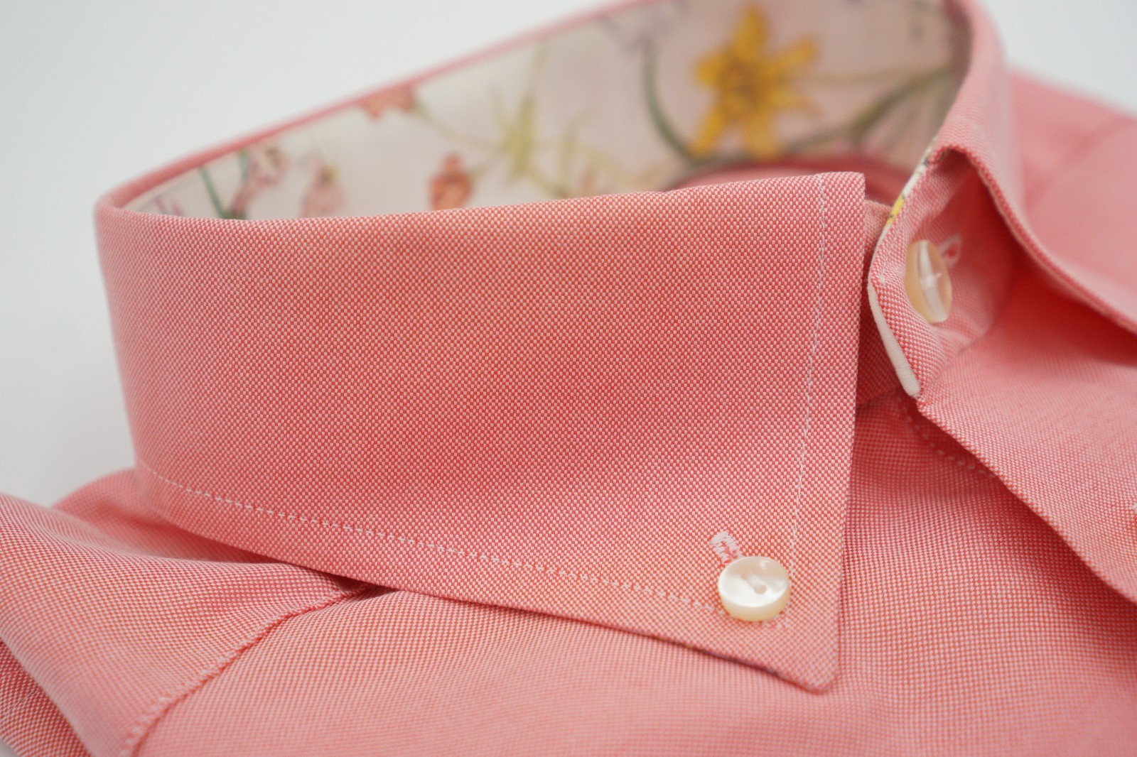 Men ETON Oxford Convertible Cuff Floral Collar Shirt Contemporary Size 40 15 3/4 image 3