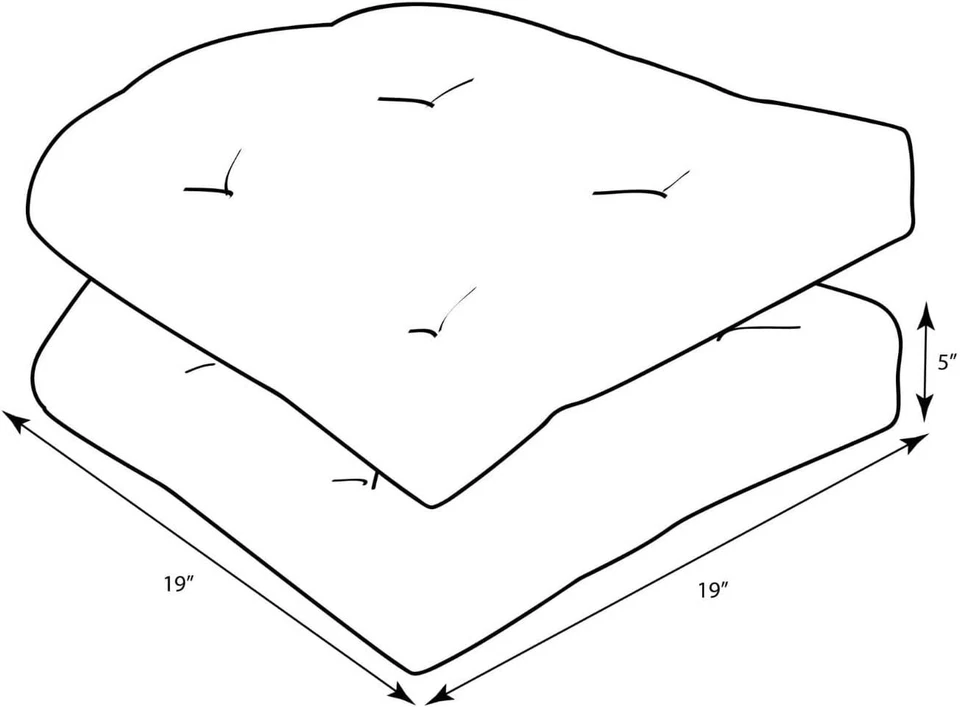 Cojines de asiento de silla florales acolchados - 19"x19" resistentes a la intemperie y a la decoloración, juego de 2 Foto 4 de 4