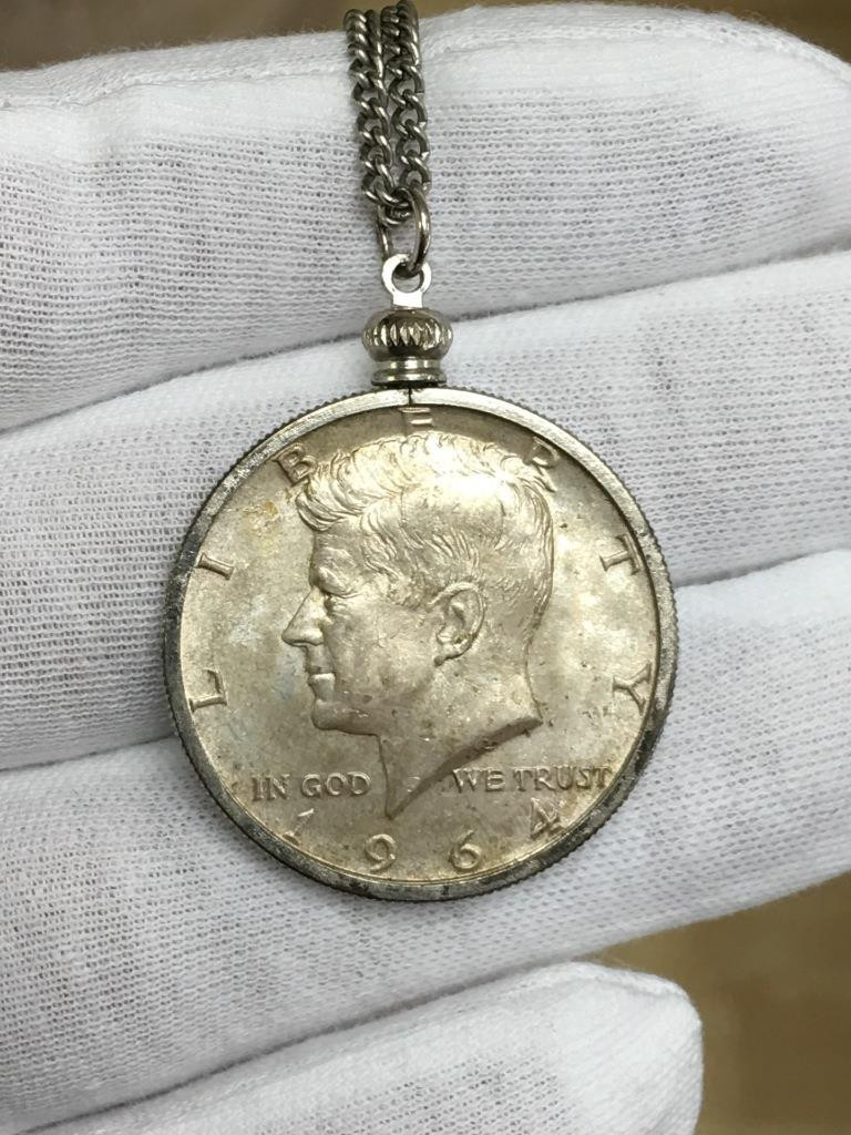 [M-17] FUNNY / 1964 HALF DOLLAR JFK コンチョ 1964 Kennedy Half Dollar. SMS. Specimen-68 (PCGS). | Stacks