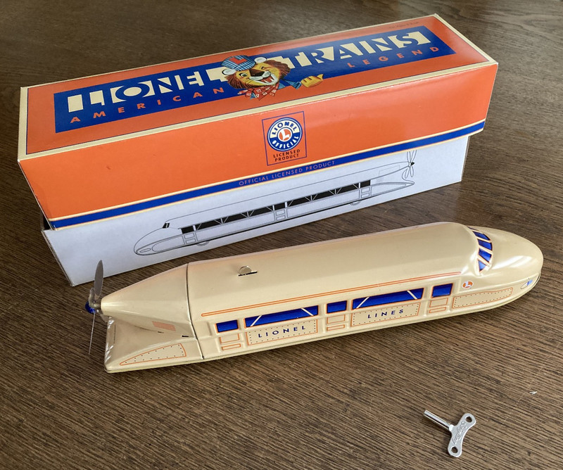 2003 Schylling / Lionel Trains American Legend  Zeppelin Key Windup Tin Litho