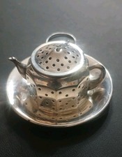Vintage Amcraft  Sterling Silver Tea Strainer with Under Plate