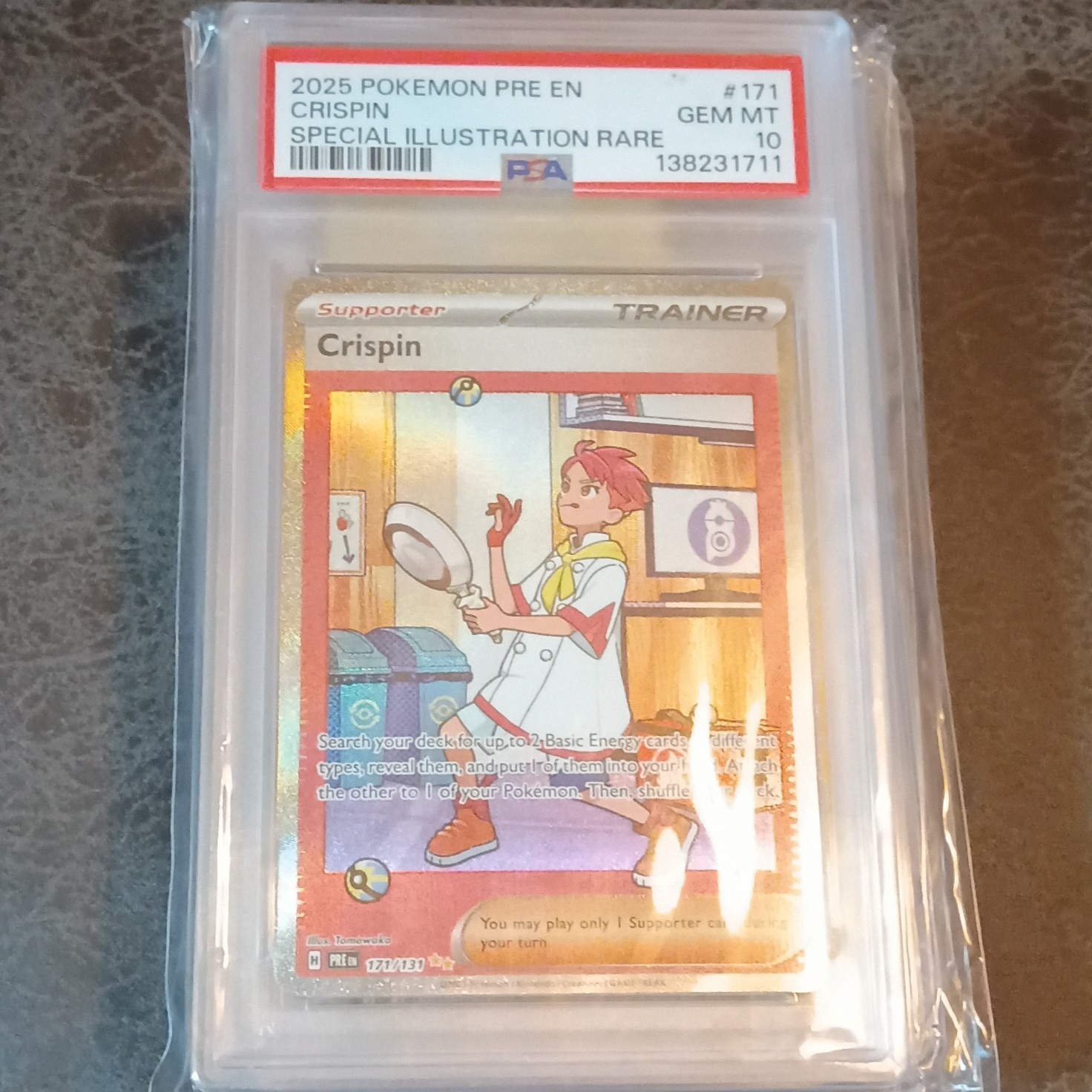 Pokemon TCG Crispin Sv: Prismatic Evolutions SIR Holo 171/131 EN 2025 PSA 10