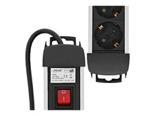 InLine Multi-Outlet 3x Shucko with Switch with Aluminum Protectors 16431A