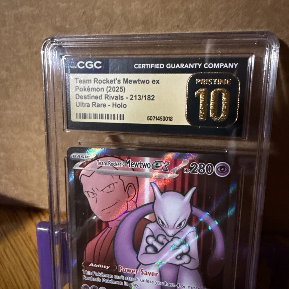 Team Rocket's Mewtwo ex CGC PRISTINE 10 213/182 Sv10: Destined Rivals Holo - Image 2 of 3