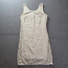 LOFT Lace Sheath Dress Sleeveless 6 Ivory Floral Cocktail Wedding Party Fitted