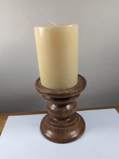 Birch Wood Candle One Holder. 4.5" T . Candle Not Included.