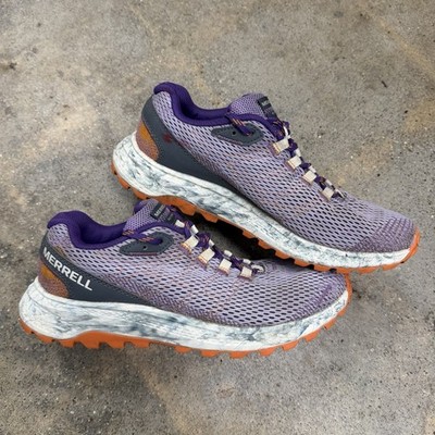 Merrell Antora 3 Trail Running Shoes Women Sz 8 Purple Orange J067616W