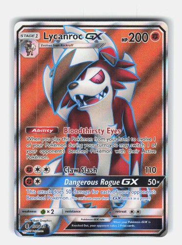 Lycanroc GX (Full Art) Holo Ultra Rare SM - Guardians Rising 138/145 NM