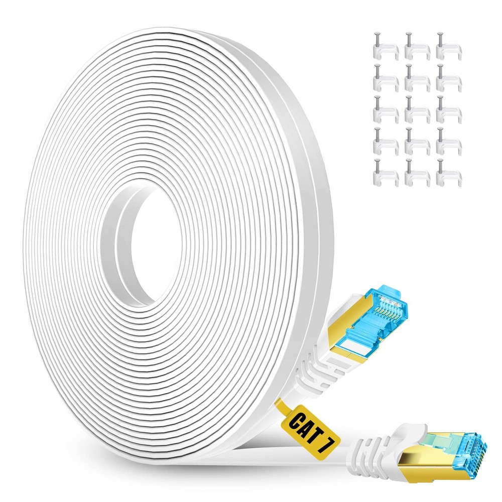 High-Speed Cat7 Ethernet Cable in Multiple Lengths 15ft to 150ft