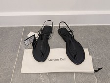 Massimo Dutti Black Leather Sandals Size EU39/UK6