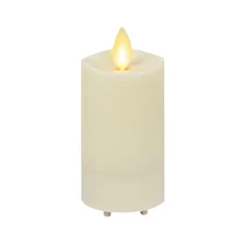 Luminara Outdoor Slim Pillar Flameless LED Candle, Ivory 2" x 4.5", Moving Fl...