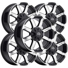 5 Vision 413 Valor 17x8.5 5x4.55x5 0mm Blackmachined Wheels Rims 17 Inch