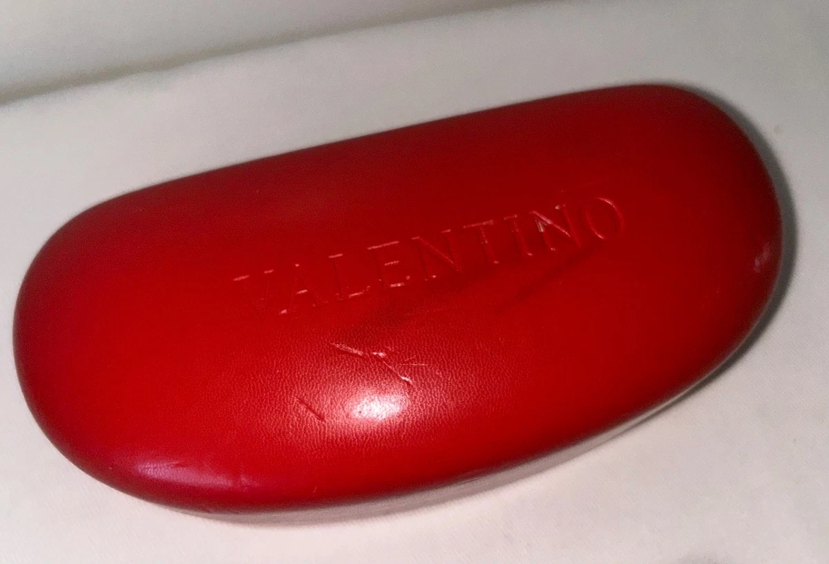 Valentino Maroon Sunglasses Case With Magnetic Snap Valentino Red Leather Hard Shell Sunglasses Case Made in  main image 4
