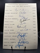 Cricketers Over 300 Wickets x 13 Hand Signed Card-From Collectors Estate AMAZING