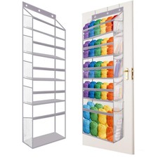 Hanging Yarn Storage Organizer,Over the Door Hanging Yarn Storage Bag with 5-...