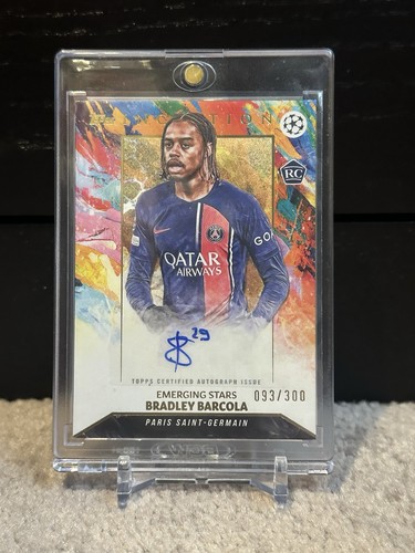 Topps Inception 2022 PSG UEFA Champions League Bradley Barcola Rookie Auto /300