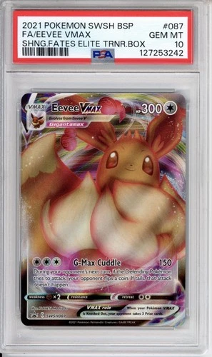 PSA 10 Eevee VMAX Pokemon SWSH Shining Fates ETB Promo Holo SWSH087