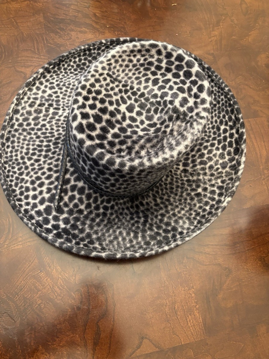 Philip Treacy Women's Dark Gray Animal Print Wool Hat | eBay