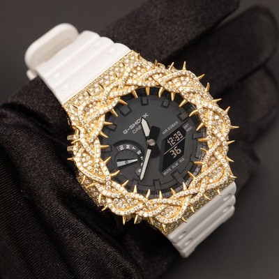 G-Shock GA2100-7A Black Dial Yellow Diamond Thorn Watch, 7.50ct | eBay