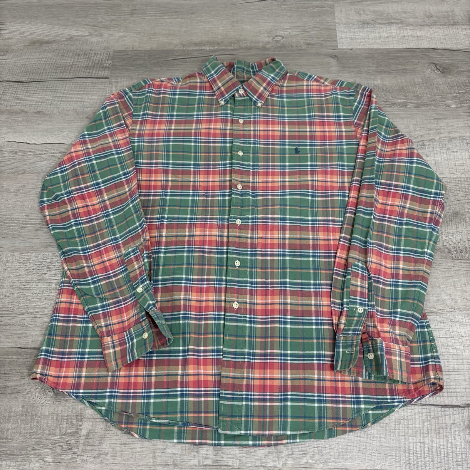 Vintage 90s Ralph Lauren 2XL Multicolor Plaid Long Sleeve Button Up Mens 2XL