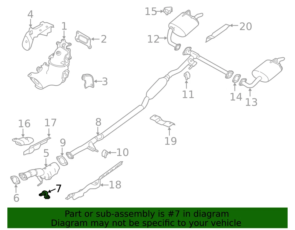 Genuine  2019-2025 Nissan Altima - Converter & Pipe Support Bracket 20611-6CA0A - Image 2 of 2