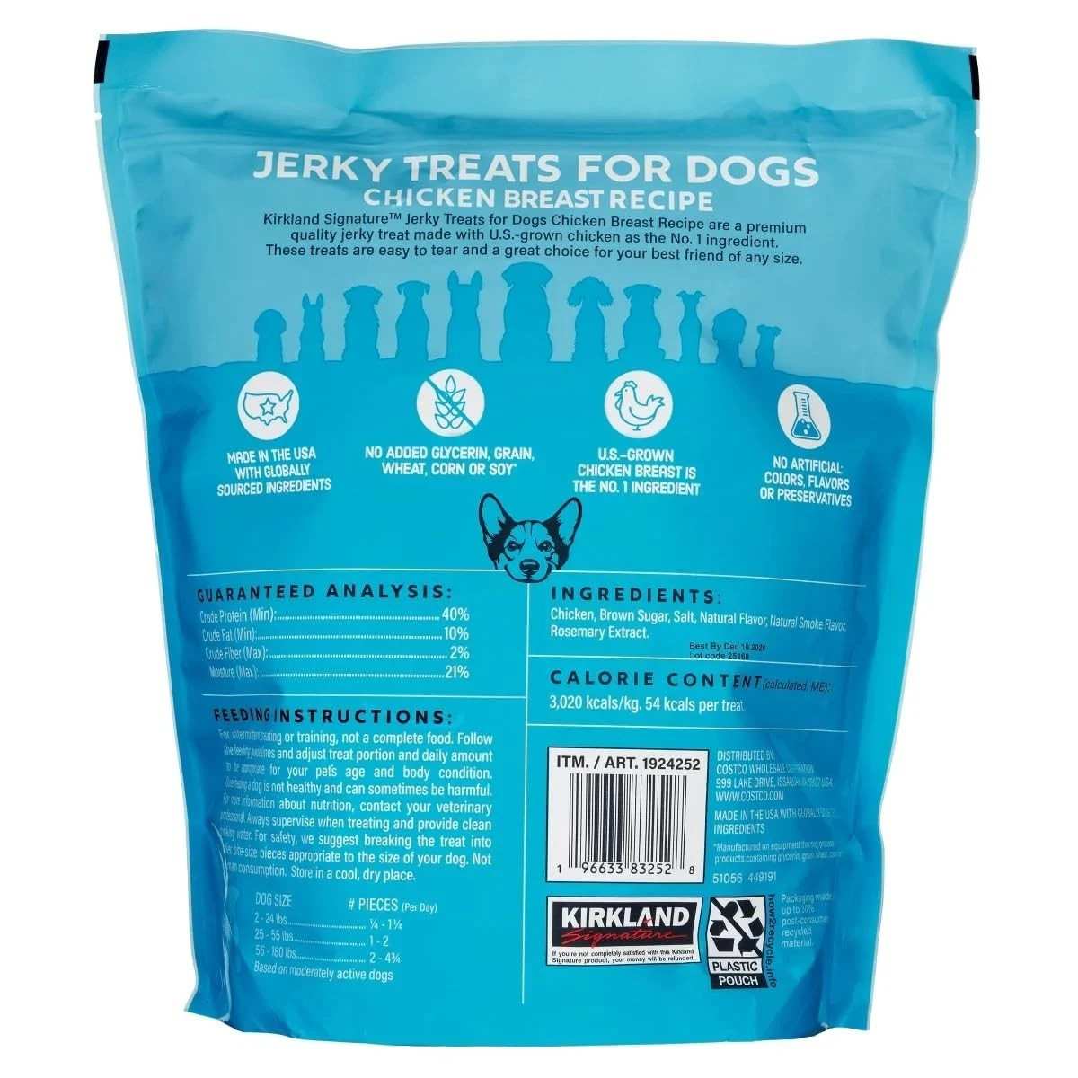 KIRKLAND Signature Chicken Jerky Dog Treat 48 Ounce 3 LBS. FREE SHIPPING