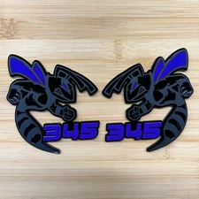 345 Hornet Badges Emblem BEE (2) DBlue Eye/Wings BADGES Fender Angry  Aggressive