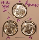 1946 P D S  Roosevelt Dimes GEM BU ALL FULL BANDS LUSTER! 460290