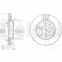 2X Bremsscheibe Delphi BG4015 FüR Carnival KIA 2 GQ 1 UP FL Crdi Tdi