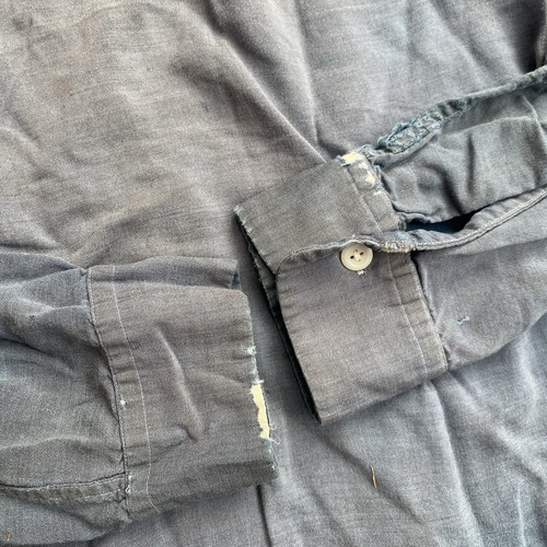 Vintage Pilgrim Rayon Loop Collar Longsleeve Shirt Blue Sun Faded Large 16-16.5 - Picture 15 of 15