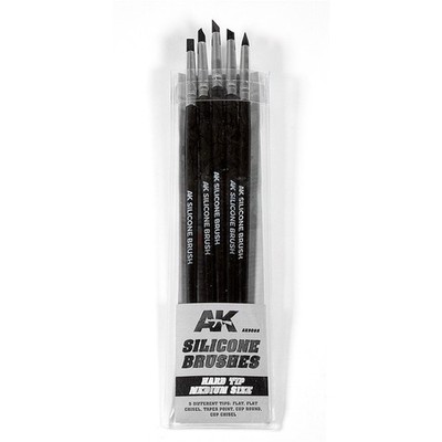 AK Tools: 5er Set Silikonpinsel harte Spitze Medium AK interaktiv - AK9088