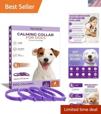 4 Pack Dog Calming Collars - Purple Pheromone Breakaway Design for All Breeds