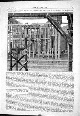 Old Blackfriars Bridge Permanent Caissons Half-Tide Stage Lowering 18 19th