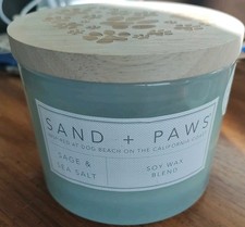 Sand  Paws SAGE  SEA SALT 12 Oz Soy Wax Blend Candle Neutralizes Pet Odor